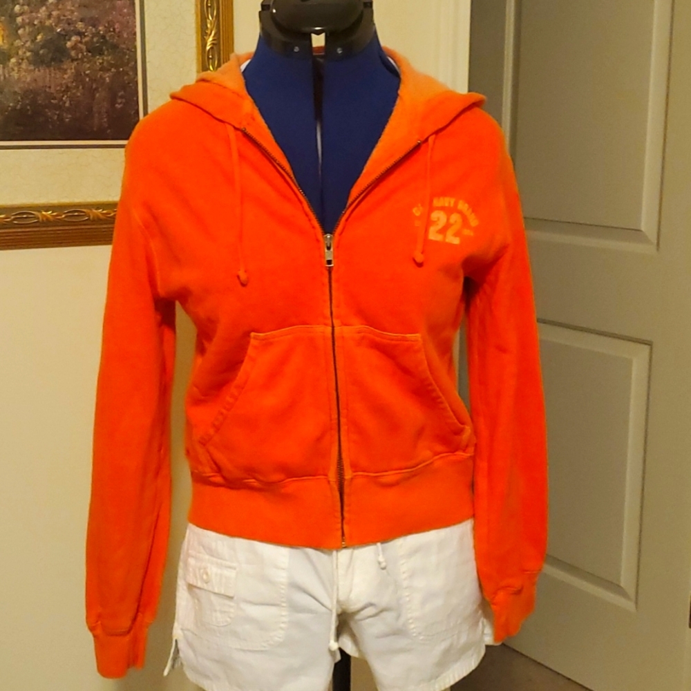 Beautiful bright orange full zip hoodie